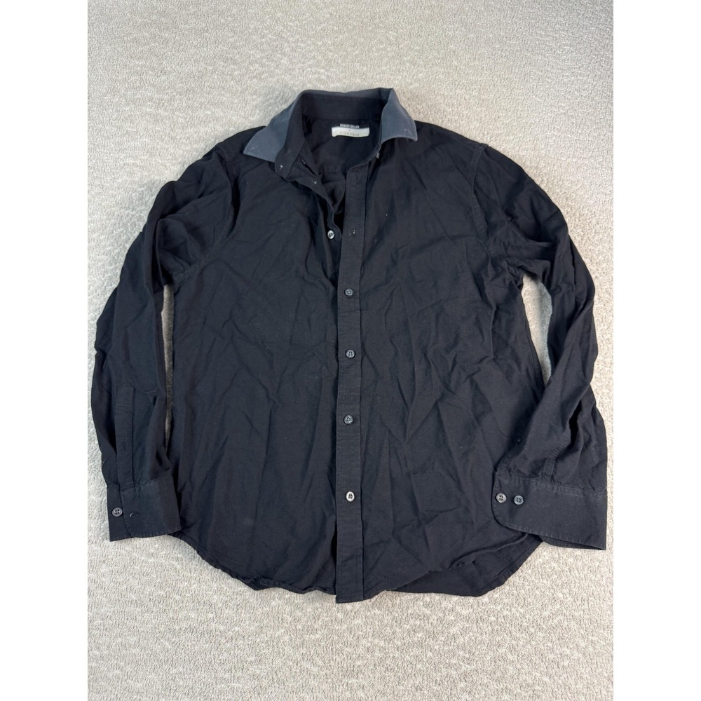 Robert Geller x Five Four Shirt Mens Medium Black Cotton Long Sleeve Button Up